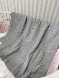 Детский плед 120×120 см из хлопка, серый — 7Я Атмосфера Благополучия