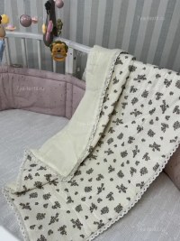 Муслиновое детское одеяло 100x120 см персиково-розовый — 7я Атмосфера Благополучия