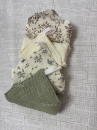 Муслиновые салфетки 25×25 см (4 шт) — 100% хлопок, нежные салфетки для новорождённых