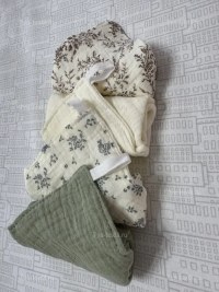 Муслиновые салфетки 25×25 см (4 шт) — 100% хлопок, нежные салфетки для новорождённых