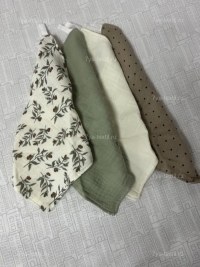 Муслиновые салфетки 25×25 см для новорождённых, набор 4 шт. | 7Я Атмосфера Благополучия