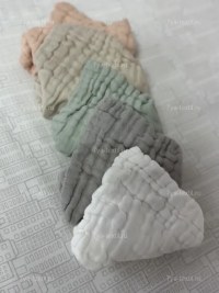 Муслиновые салфетки 30×30 см (5 шт) для новорождённых — 100% хлопок, нежные, безопасные