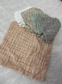 Муслиновые салфетки 30×30 см (5 шт) для новорождённых — 100% хлопок, нежные, безопасные