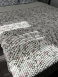 Вафельное покрывало с рисунком «Цветы» 150x200 см, айвори – купить в интернет-магазине