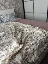 Вафельное покрывало с рисунком «Цветы» 150x200 см, айвори – купить в интернет-магазине