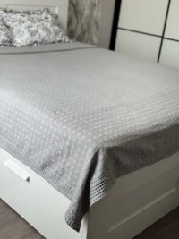 Покрывало хлопковое 150x200 см пыльно-розовое купить