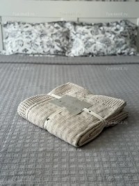 Покрывало хлопковое бежевый, светло-бежевый 150x200 см | 7Я Атмосфера Благополучия