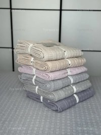 Покрывало хлопковое евро мятно-серое 200×230 | Плед хлопковый 7Я Атмосфера Благополучия
