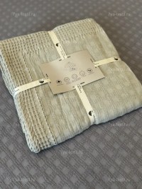 Покрывало хлопковое евро мятно-серое 200×230 | Плед хлопковый 7Я Атмосфера Благополучия