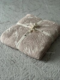 Покрывало муслиновое бежевое 200×230 см — хлопковое евро покрывало — 7Я Атмосфера Благополучия