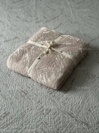 Покрывало муслиновое бежевое 200×230 см — хлопковое евро покрывало — 7Я Атмосфера Благополучия