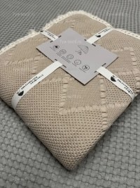 Покрывало вафельное евро 200x230 см, песочный | 7 Я Атмосфера Благополучия
