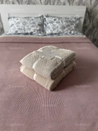 Покрывало вафельное евро 200x230 см, песочный | 7 Я Атмосфера Благополучия