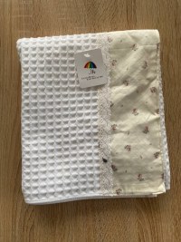 Вафельное полотенце белое для лица и рук 50×90 см — купить