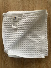 Вафельное полотенце белое для лица и рук 50×90 см — купить